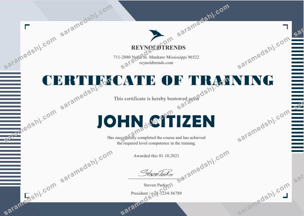USA Company Training Cert